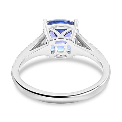 Certified & Appraised Rhapsody 950 Platinum AAAA Tanzanite and E-F VS Diamond Ring (Size 10.0) 4.45 Grams 2.85 ctw