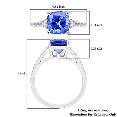 Certified & Appraised Rhapsody 950 Platinum AAAA Tanzanite and E-F VS Diamond Ring (Size 10.0) 4.45 Grams 2.85 ctw