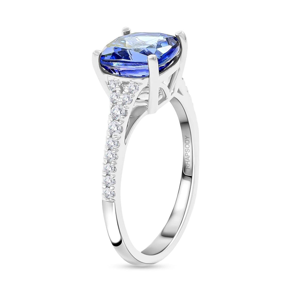 Certified & Appraised Rhapsody 950 Platinum AAAA Tanzanite and E-F VS Diamond Ring (Size 6.0) 4.45 Grams 2.85 ctw image number 3