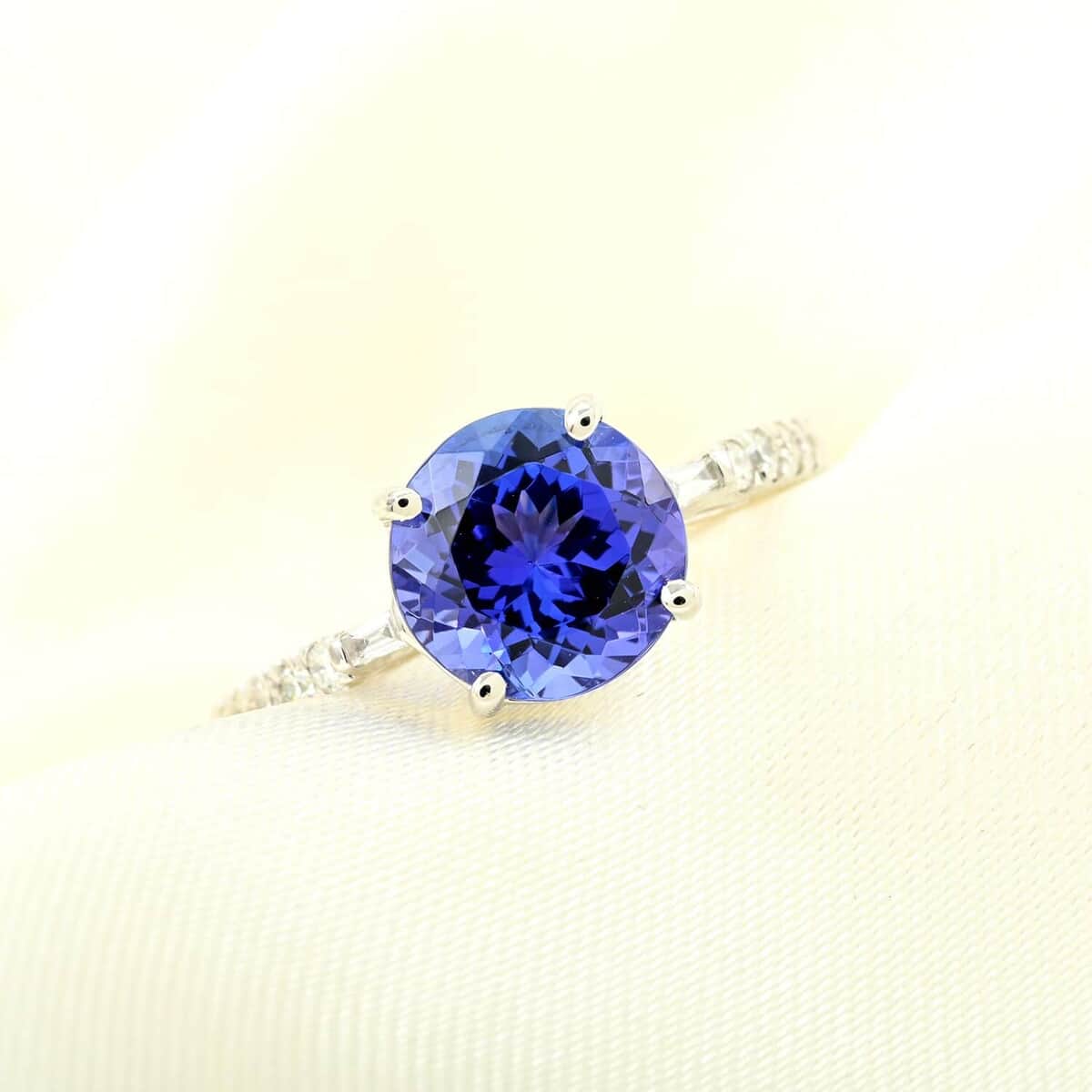 Certified & Appraised Rhapsody 950 Platinum AAAA Tanzanite and E-F VS Diamond Ring (Size 10.0) 4.70 Grams 2.75 ctw image number 1