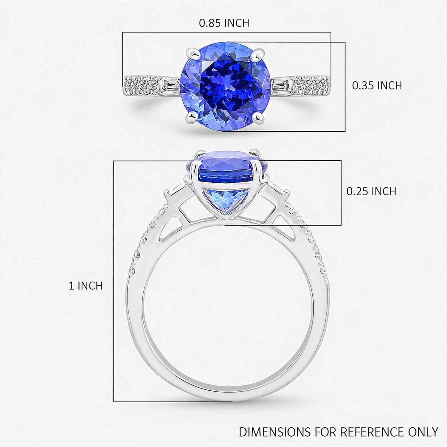 Certified & Appraised Rhapsody 950 Platinum AAAA Tanzanite and E-F VS Diamond Ring (Size 10.0) 4.70 Grams 2.75 ctw
