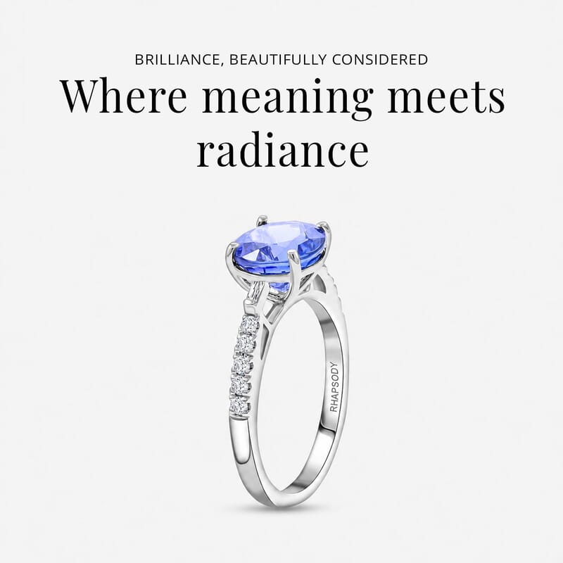 Certified & Appraised Rhapsody 950 Platinum AAAA Tanzanite, Diamond (E-F, VS) (0.20 cts) Ring (Size 5.0) (4.70 g) 2.75 ctw