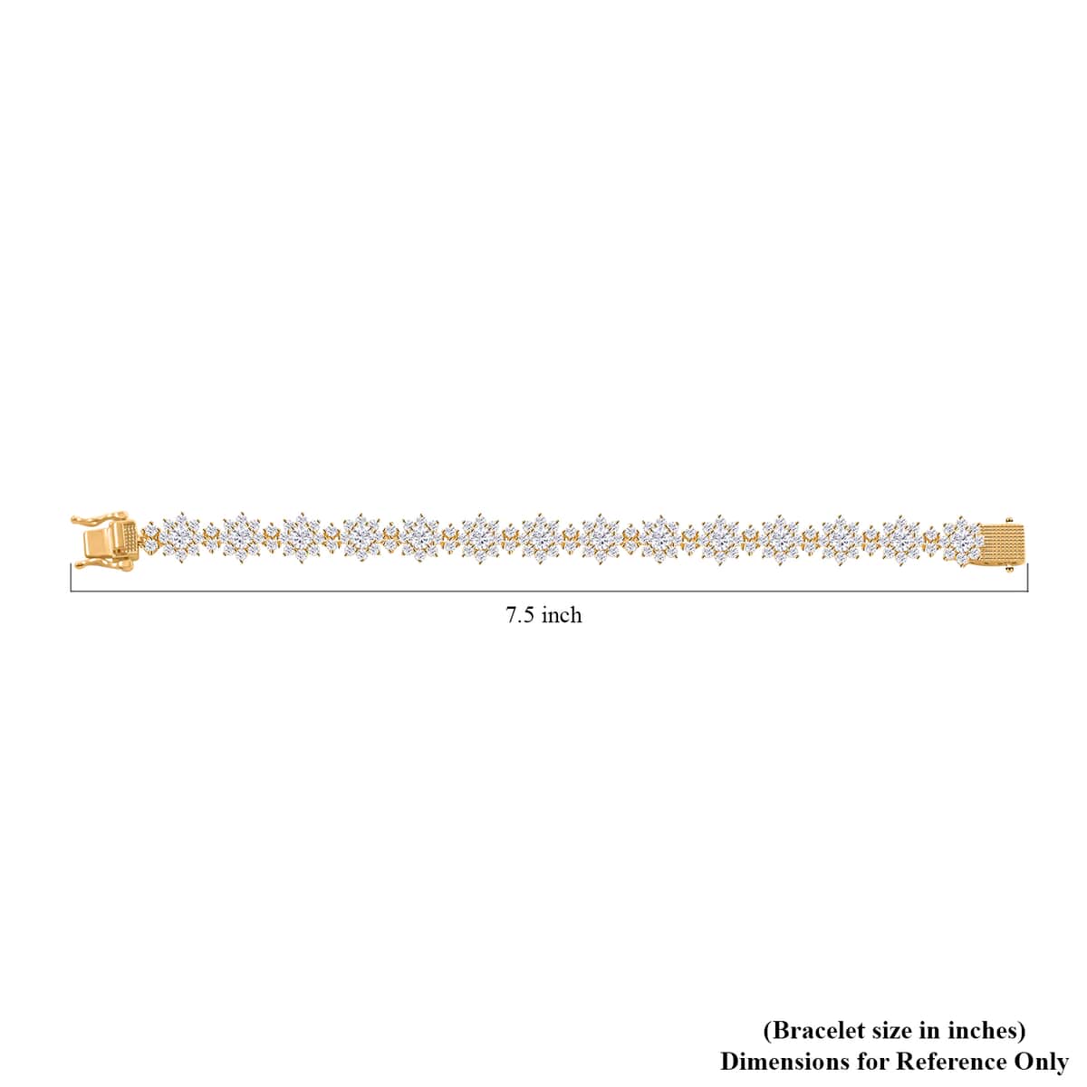 Moissanite Floral Bracelet in Vermeil Yellow Gold Over Sterling Silver (7.25 In) 14.35 ctw image number 4