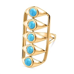 Sleeping Beauty Tourqoice 2.48 ctw Ring in Vermeil Yellow Gold Over Sterling Silver (Size 6.5)
