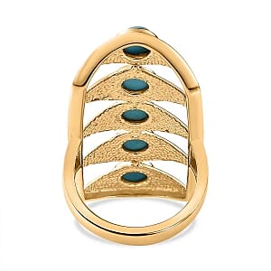 Sleeping Beauty Tourqoice 2.48 ctw Ring in Vermeil Yellow Gold Over Sterling Silver (Size 6.5)