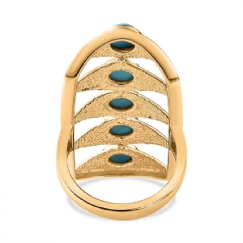 Sleeping Beauty Tourqoice 2.48 ctw Ring in Vermeil Yellow Gold Over Sterling Silver (Size 6.5)