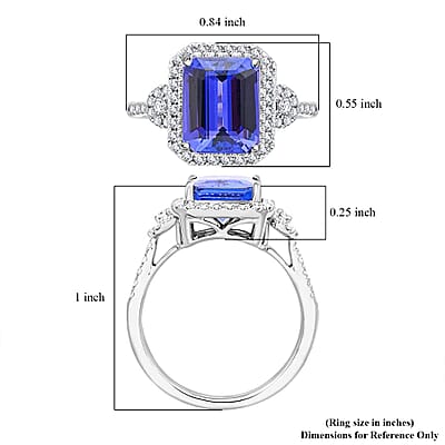 Certified & Appraised Rhapsody AAAA Tanzanite and E-F VS Diamond 4.10 ctw Ring in 950 Platinum (Size 10.0) 6.35 Grams