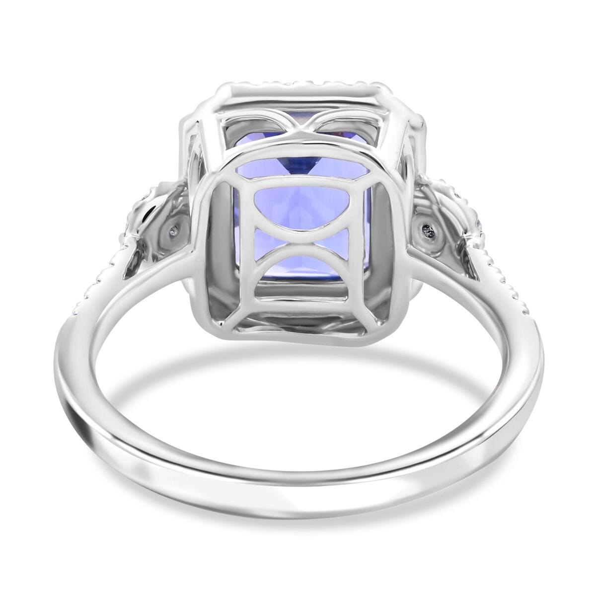 Certified & Appraised Rhapsody AAAA Tanzanite and E-F VS Diamond 4.10 ctw Ring in 950 Platinum (Size 8.0) 6.35 Grams image number 4