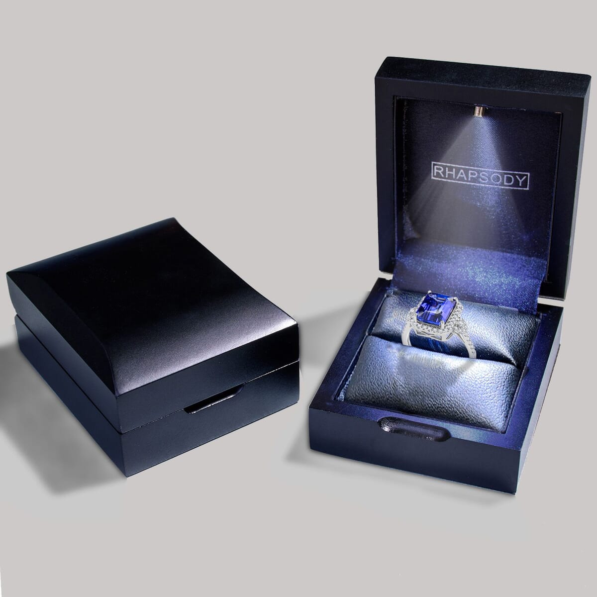 Certified & Appraised Rhapsody AAAA Tanzanite and E-F VS Diamond 4.10 ctw Ring in 950 Platinum (Size 8.0) 6.35 Grams image number 6
