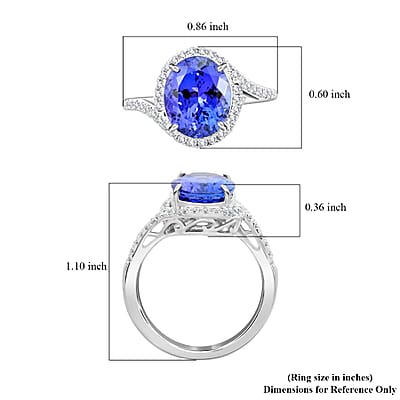 Certified & Appraised Rhapsody AAAA Tanzanite and E-F VS Diamond 4.30 ctw Ring in 950 Platinum (Size 10.0) 6.50 Grams