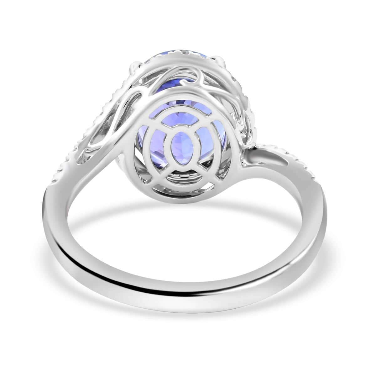 Certified & Appraised Rhapsody 950 Platinum AAAA Tanzanite and E-F VS Diamond Ring (Size 7.0) 6.50 Grams 4.30 ctw image number 4