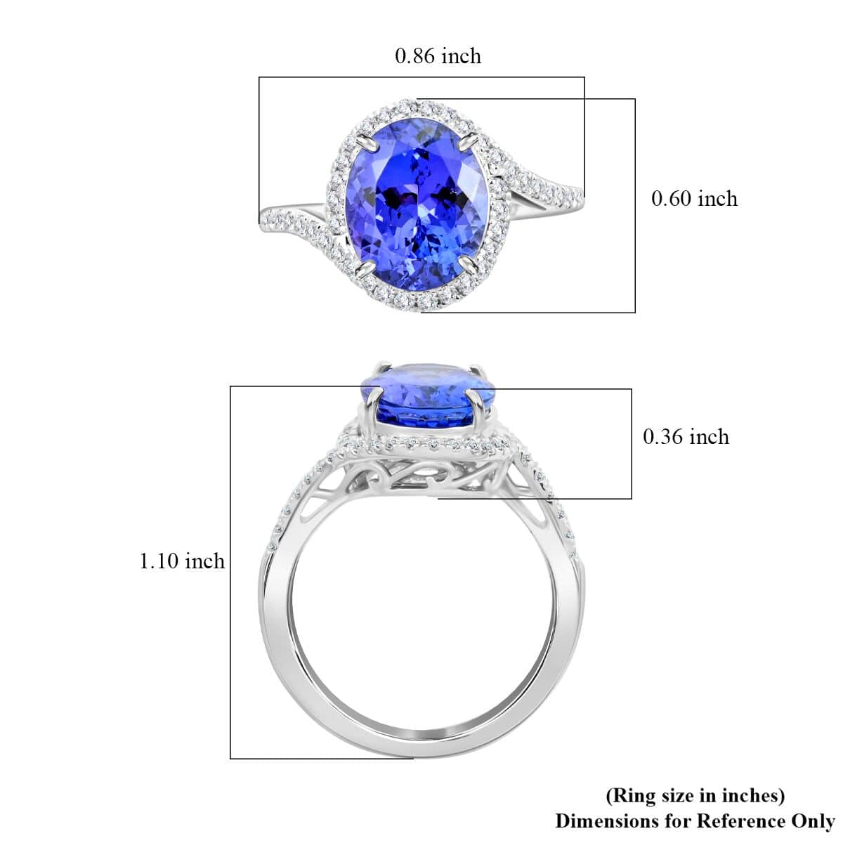 Certified & Appraised Rhapsody 950 Platinum AAAA Tanzanite and E-F VS Diamond Ring (Size 7.0) 6.50 Grams 4.30 ctw image number 5