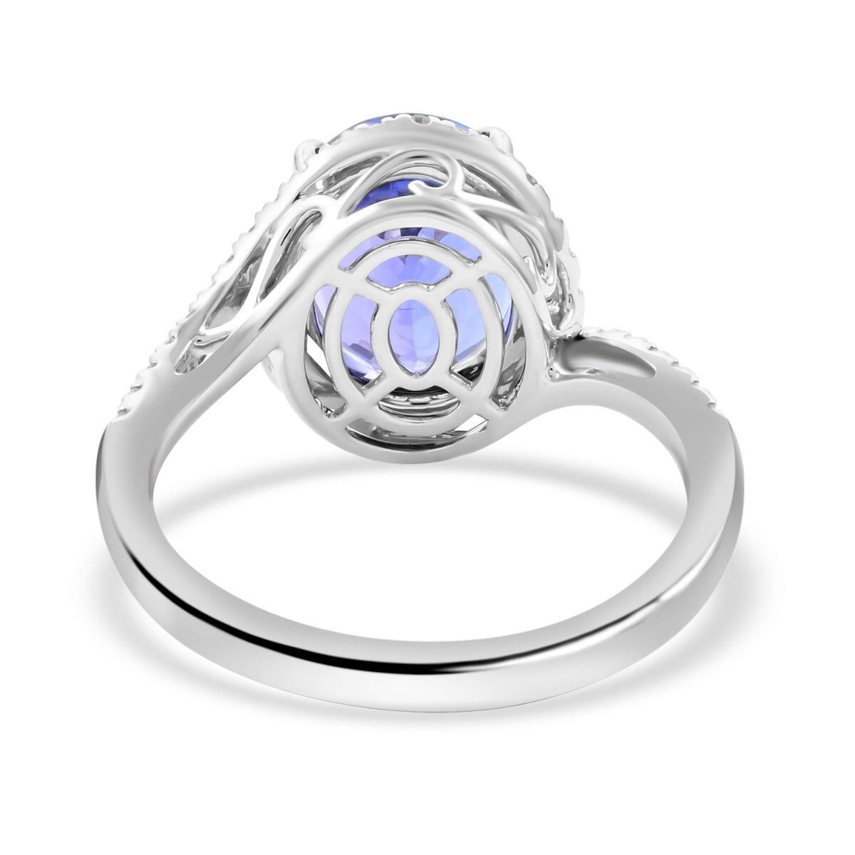 Certified & Appraised Rhapsody AAAA Tanzanite and E-F VS Diamond 4.30 ctw Ring in 950 Platinum (Size 9.0) 6.50 Grams image number 4