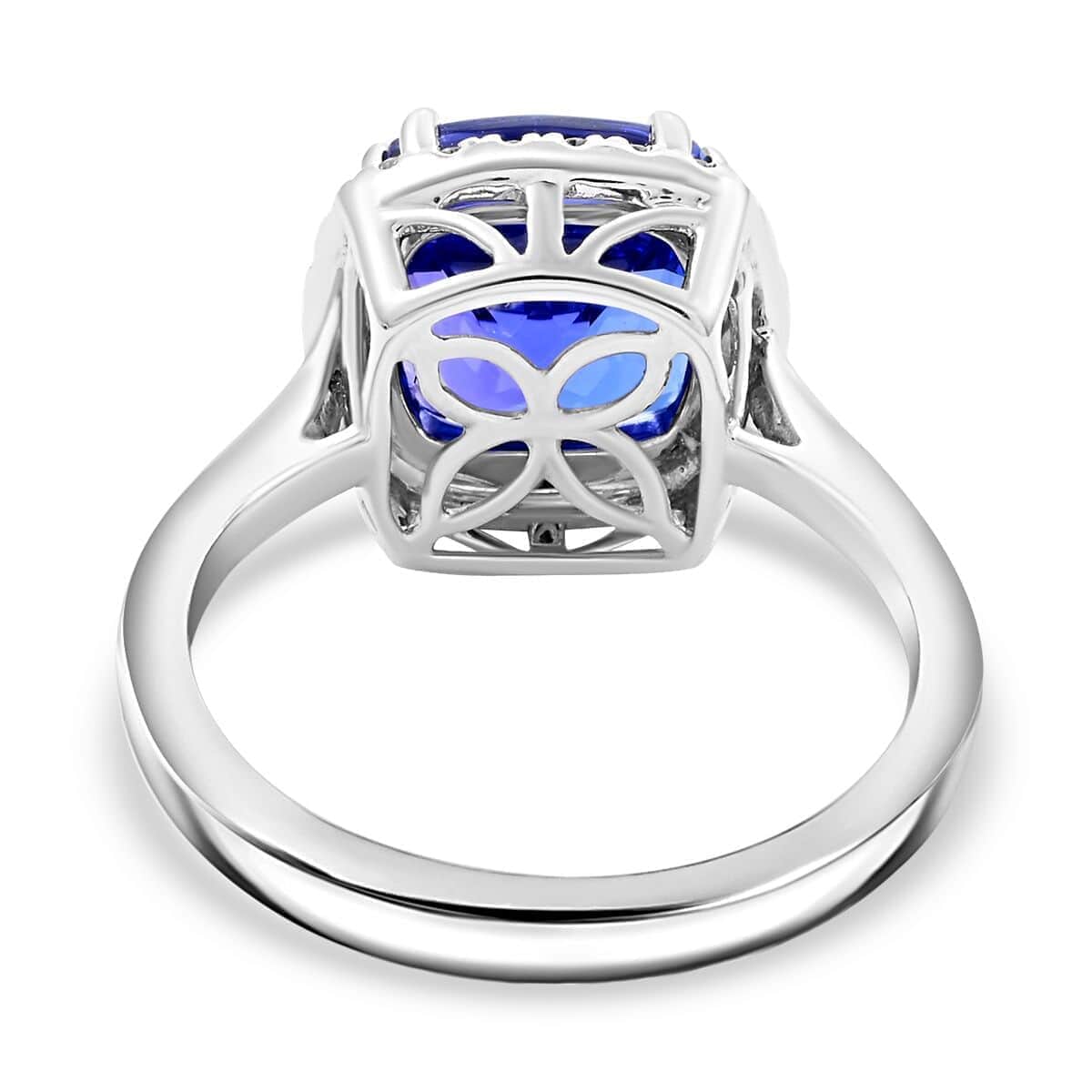 Certified & Appraised Rhapsody 950 Platinum AAAA Tanzanite and Diamond E-F VS Ring (Size 10.0) 6.10 Grams 4.00 ctw image number 4