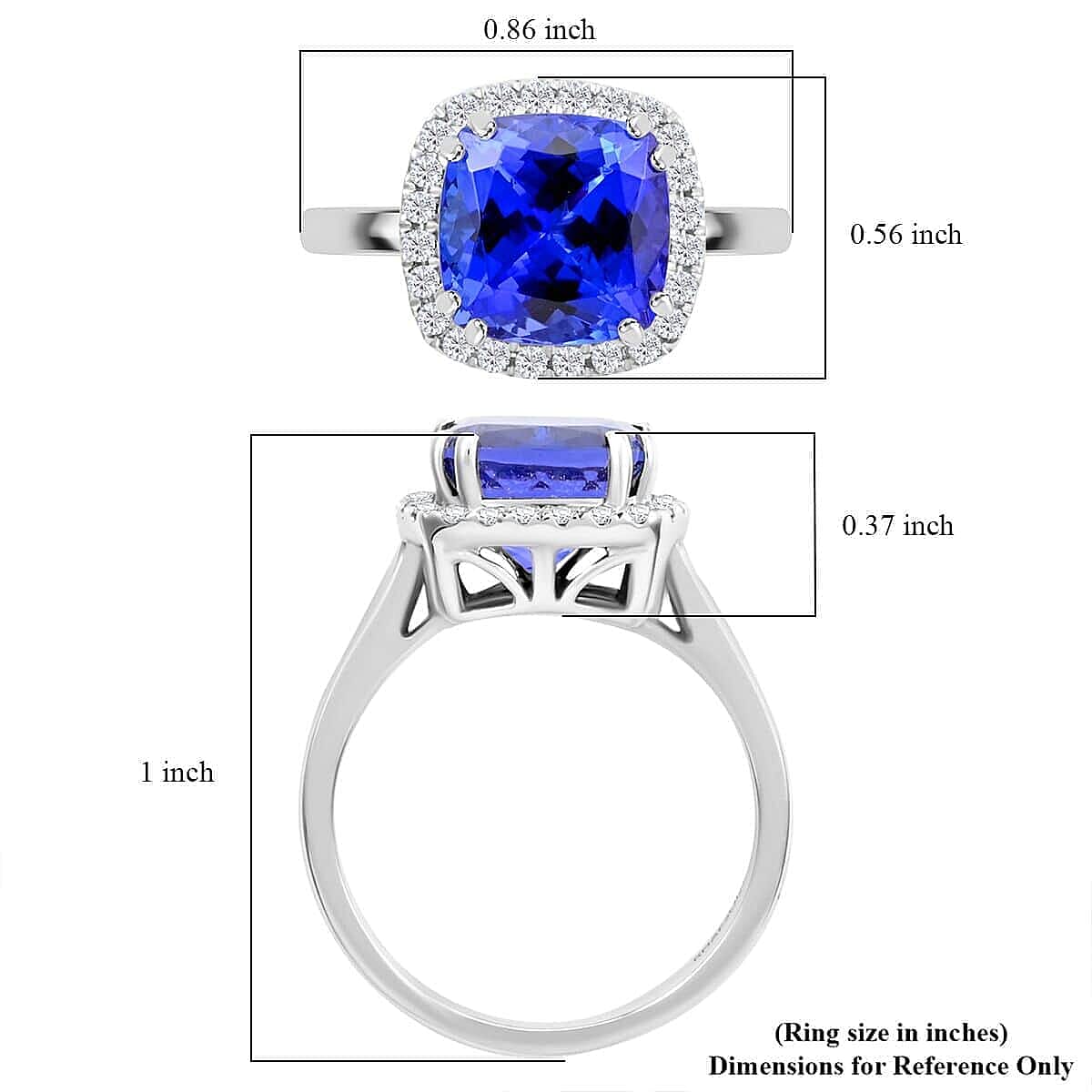 Certified & Appraised Rhapsody AAAA Tanzanite and E-F VS Diamond 4.00 ctw Ring in 950 Platinum (Size 10.0) 6.10 Grams