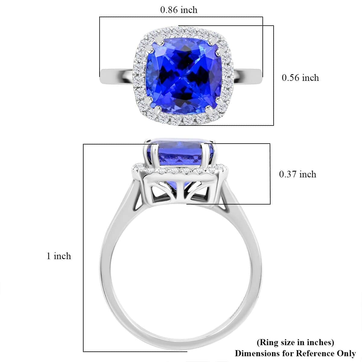 Certified & Appraised Rhapsody AAAA Tanzanite and E-F VS Diamond 4.00 ctw Ring in 950 Platinum (Size 10.0) 6.10 Grams image number 5