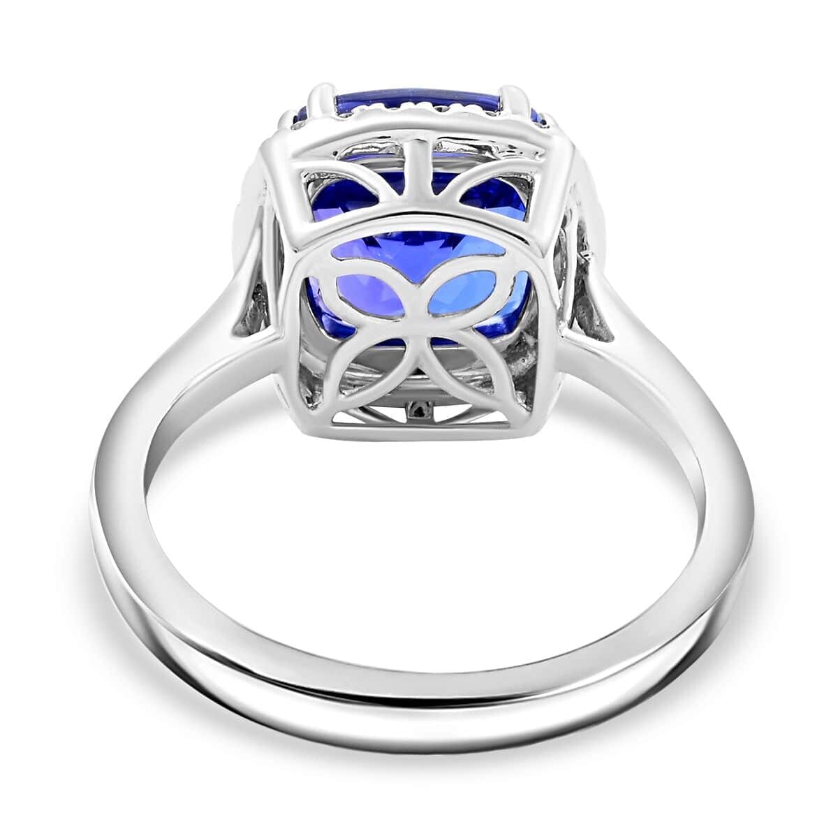 Certified & Appraised Rhapsody AAAA Tanzanite and E-F VS Diamond 4.00 ctw Ring in 950 Platinum (Size 10.5) 6.10 Grams image number 4