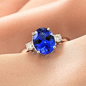 Certified & Appraised Rhapsody AAAA Tanzanite and E-F VS Diamond 3.10 ctw Ring in 950 Platinum (Size 7.0) 5.40 Grams
