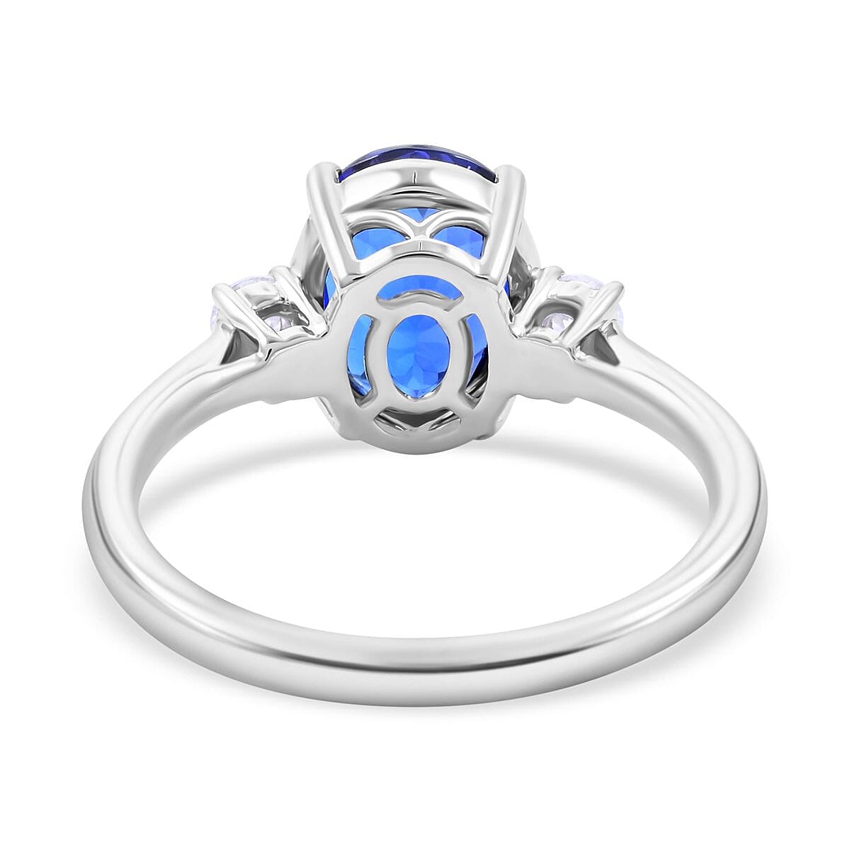 Certified & Appraised Rhapsody AAAA Tanzanite and E-F VS Diamond 3.10 ctw Ring in 950 Platinum (Size 8.0) 5.40 Grams image number 4