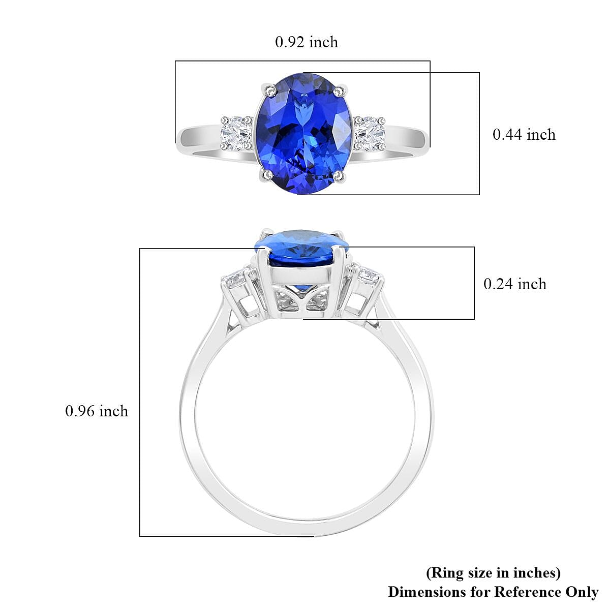 Certified & Appraised Rhapsody AAAA Tanzanite and E-F VS Diamond 3.10 ctw Ring in 950 Platinum (Size 8.0) 5.40 Grams image number 5