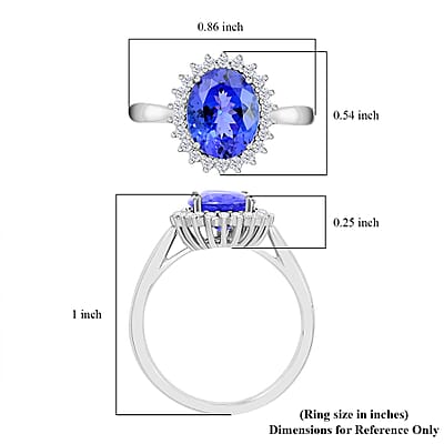 Certified & Appraised Rhapsody 950 Platinum AAAA Tanzanite and E-F VS Diamond Sunburst Ring (Size 10.0) 6.20 Grams 3.10 ctw