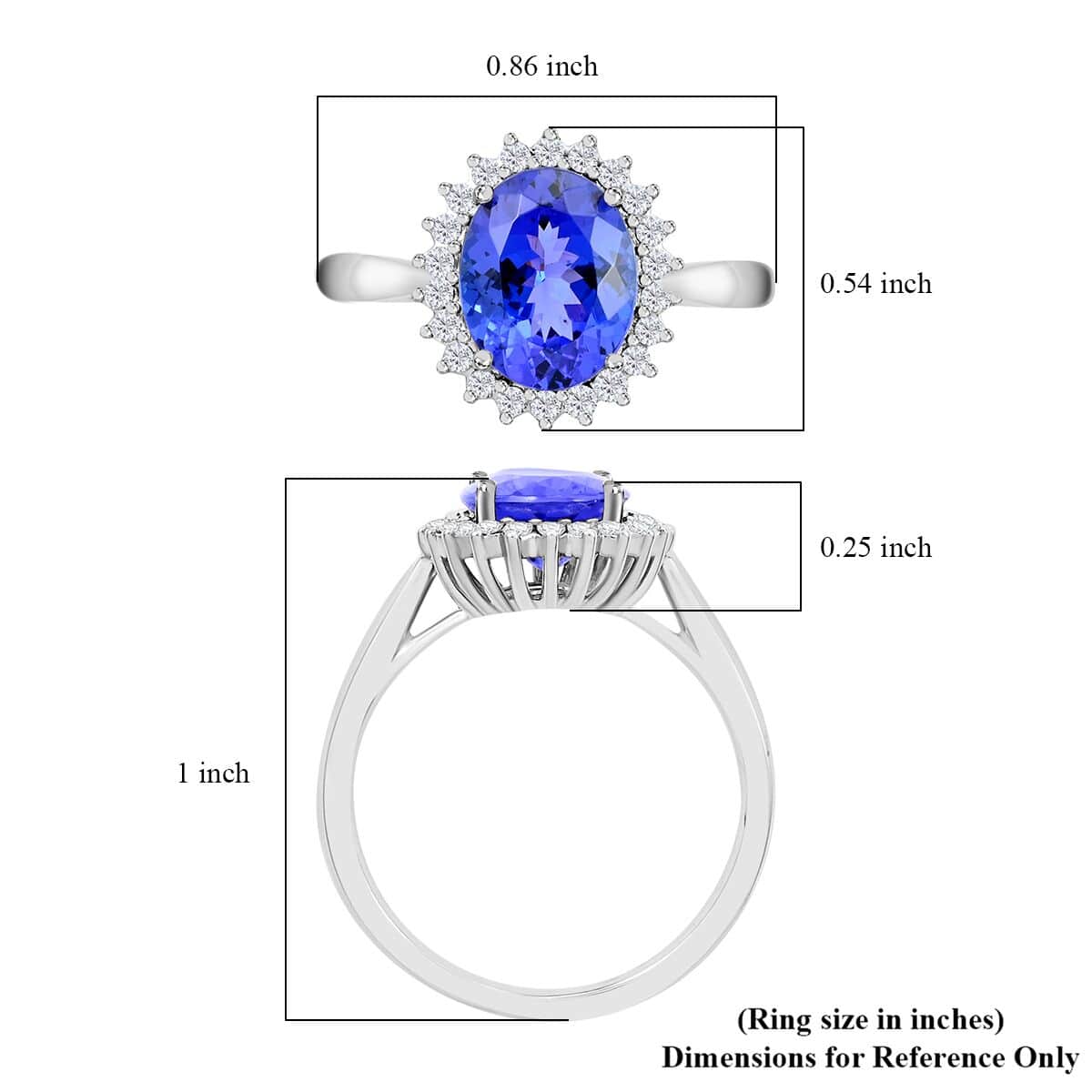 Certified & Appraised Rhapsody 950 Platinum AAAA Tanzanite and E-F VS Diamond Ring (Size 10.5) 6.20 Grams 3.10 ctw image number 5