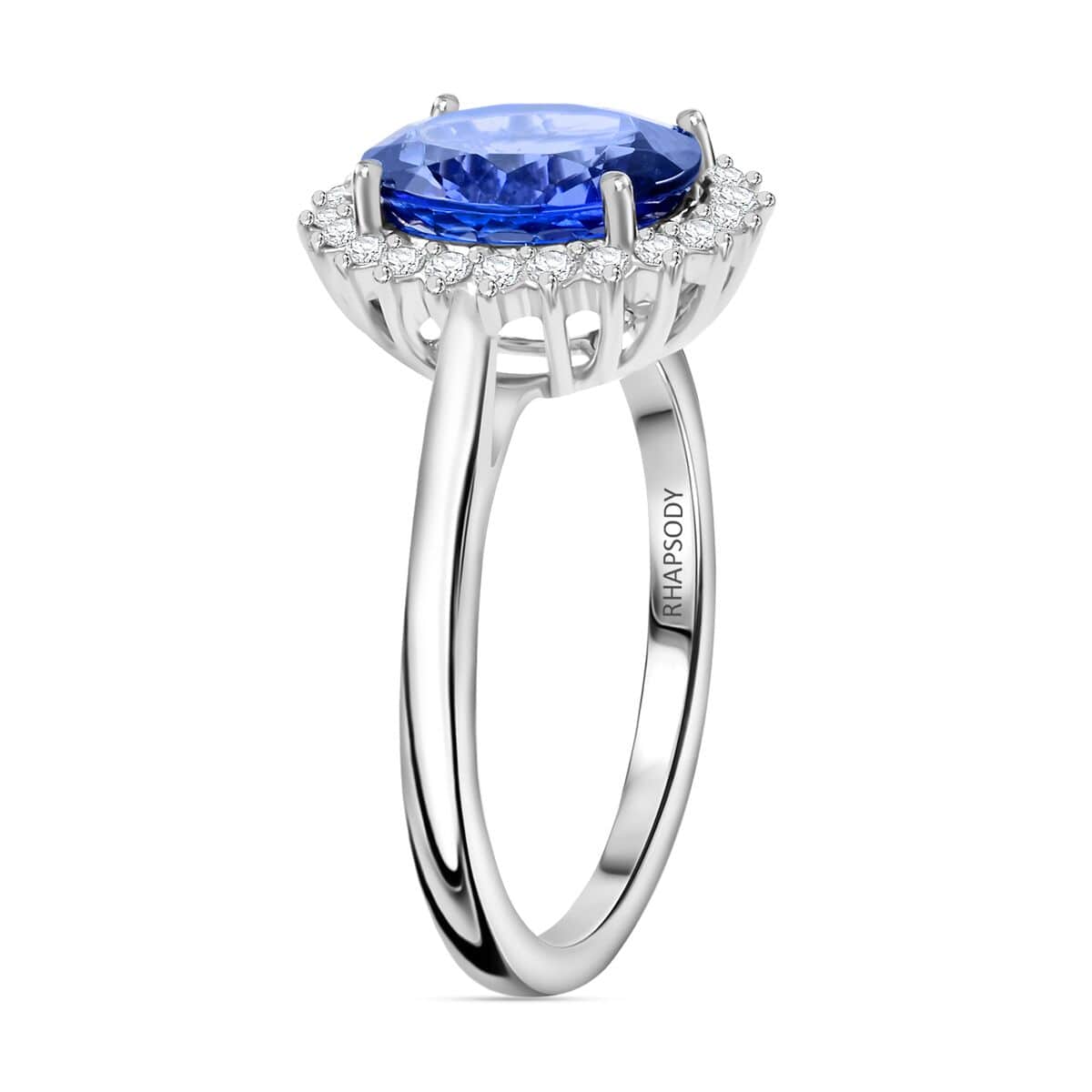 Certified & Appraised Rhapsody 950 Platinum AAAA Tanzanite and E-F VS Diamond Ring (Size 11.0) 6.20 Grams 3.10 ctw image number 3