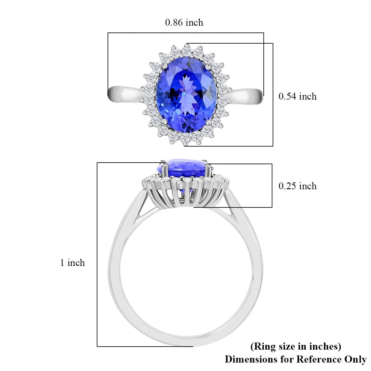 Certified & Appraised Rhapsody 950 Platinum AAAA Tanzanite and E-F VS Diamond Sunburst Ring (Size 8.0) 6.20 Grams 3.10 ctw image number 5
