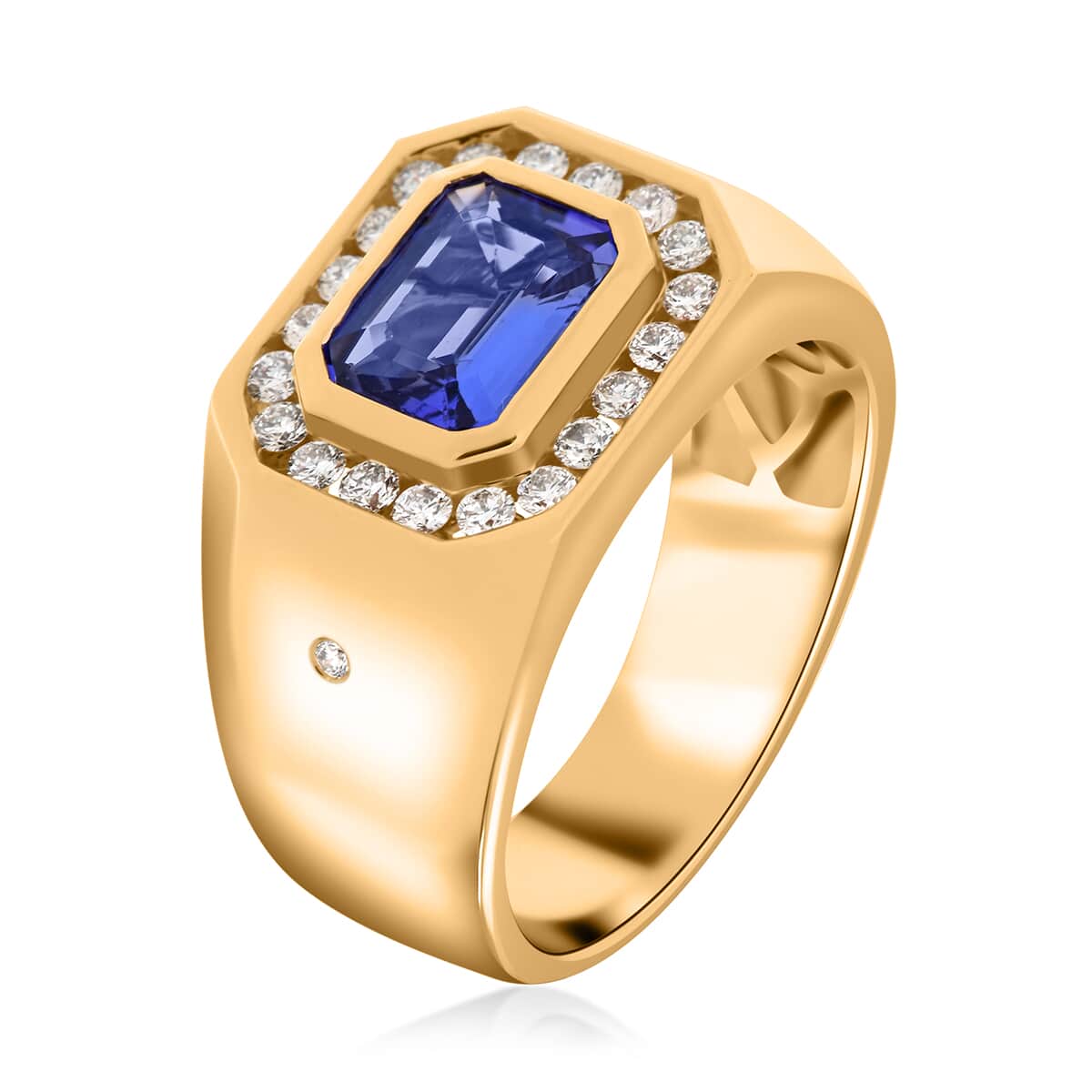 Modani 14K Yellow Gold Tanzanite and SI Diamond Ring (Size 12.0) 9.20 Grams 2.50 ctw image number 3