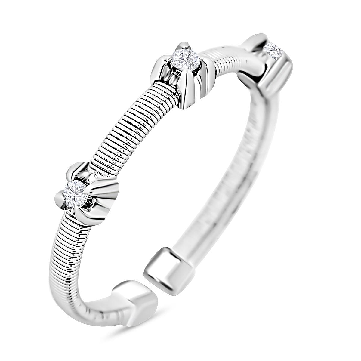 Modani 14K White Gold SI Diamond Ring (Size 7.0) 0.09 ctw