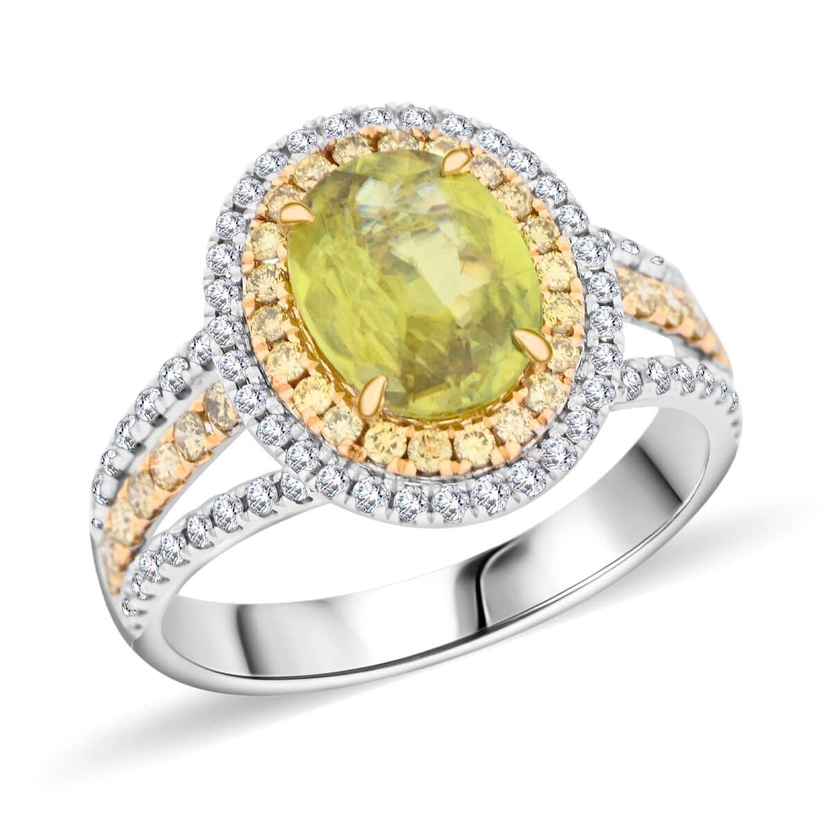 Modani 14K White and Yellow Gold Sava Sphene and SI Multi Diamond Ring (Size 7.0) 2.60 ctw image number 0