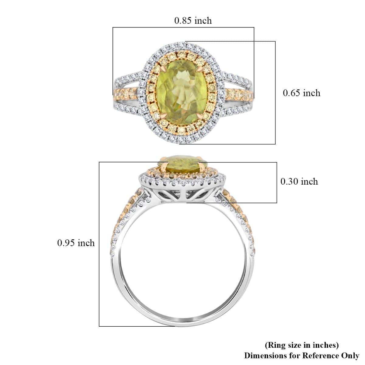 Modani 14K White and Yellow Gold Sava Sphene and SI Multi Diamond Ring (Size 7.0) 2.60 ctw image number 5