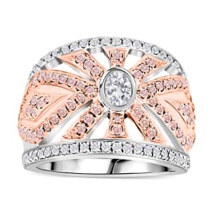 Modani 14K White and Rose Gold Multi Diamond SI Ring (Size 7.0) 6.86 Grams 1.19 ctw