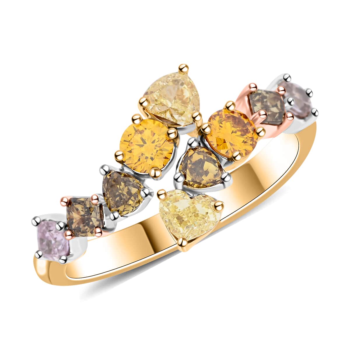 Modani 14K Yellow, White and Rose Gold SI Multi Diamond Ring (Size 7.0) 1.45 ctw image number 0
