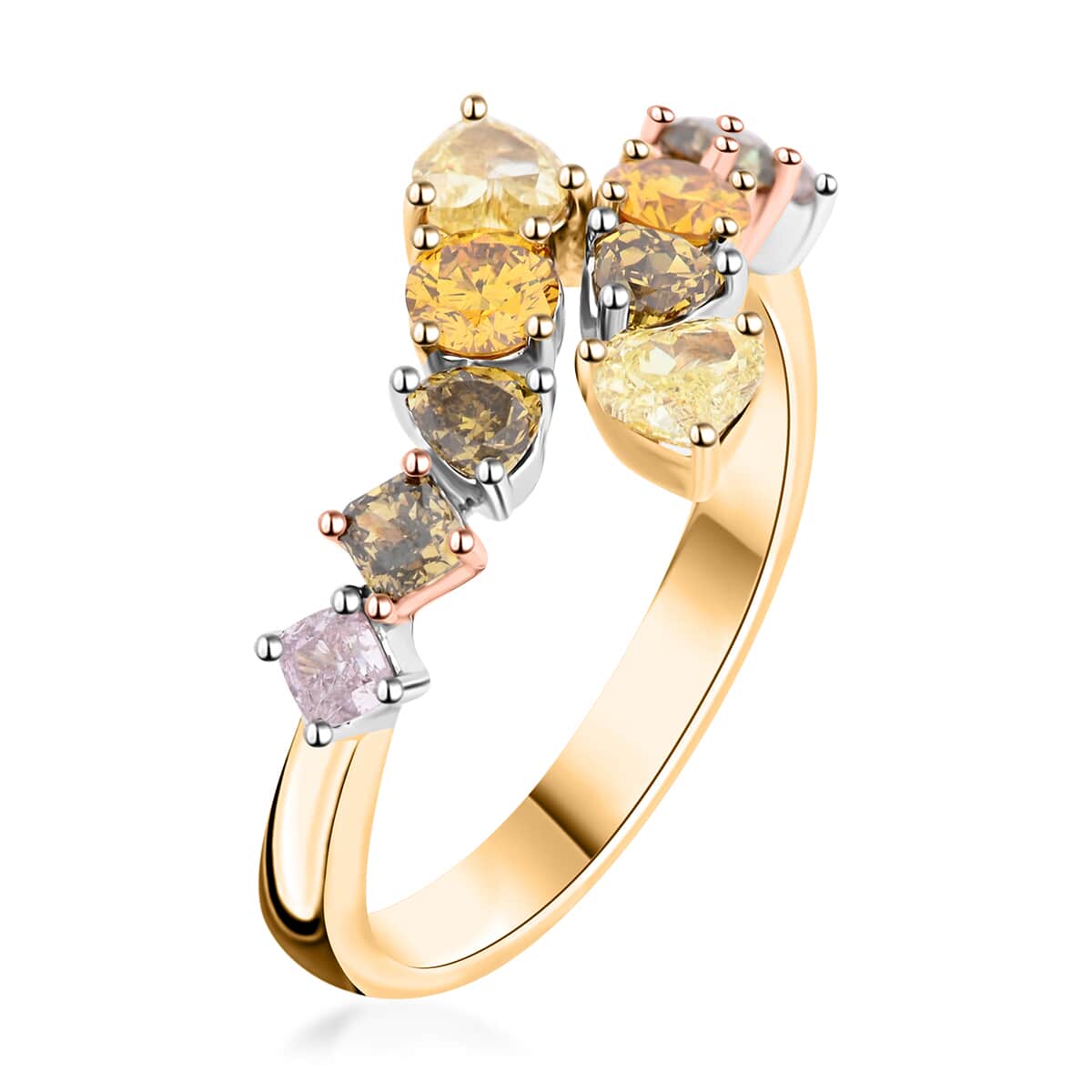 Modani 14K Yellow, White and Rose Gold SI Multi Diamond Ring (Size 7.0) 1.45 ctw image number 3