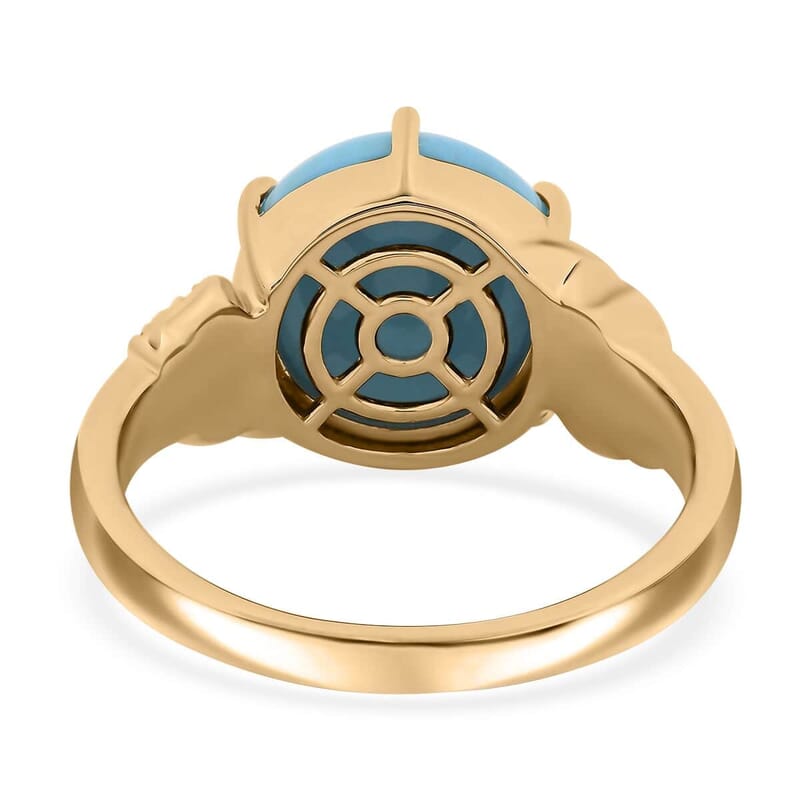 Certified and Appraised Luxoro AAA Sleeping Beauty Turquoise, Diamond Ring in 10K Yellow Gold 4.50 ctw (Size 10.0)