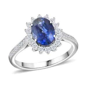 Certified & Appraised Rhapsody 950 Platinum AAAA Ceylon Blue Sapphire and E-F VS Diamond Ring (Size 10.0) 5.95 Grams 2.60 ctw