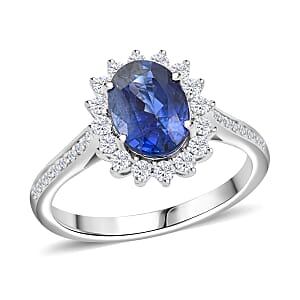Certified & Appraised Rhapsody 950 Platinum AAAA Ceylon Blue Sapphire and E-F VS Diamond Ring (Size 8.5) 5.95 Grams 2.60 ctw