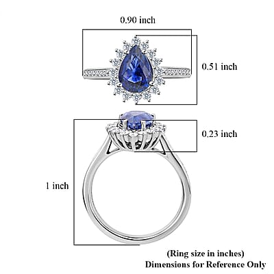 Certified & Appraised Rhapsody 950 Platinum AAAA Ceylon Blue Sapphire and E-F VS Diamond Ring (Size 10.0) 5.86 Grams 2.60 ctw