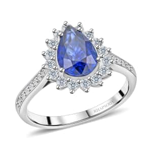 By Tony Diniz  Certified & Appraised Rhapsody 950 Platinum AAAA Ceylon Blue Sapphire and E-F VS Diamond Ring (Size 6.0) 5.86 Grams 2.60 ctw