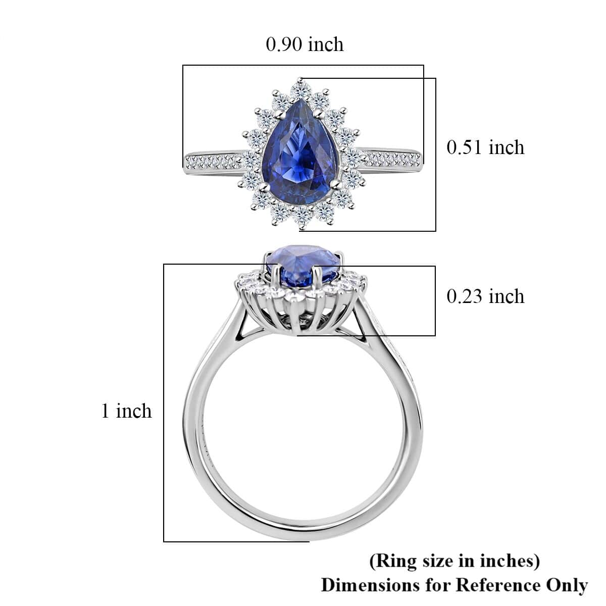 By Tony Diniz  Certified & Appraised Rhapsody 950 Platinum AAAA Ceylon Blue Sapphire and E-F VS Diamond Ring (Size 6.0) 5.86 Grams 2.60 ctw image number 4