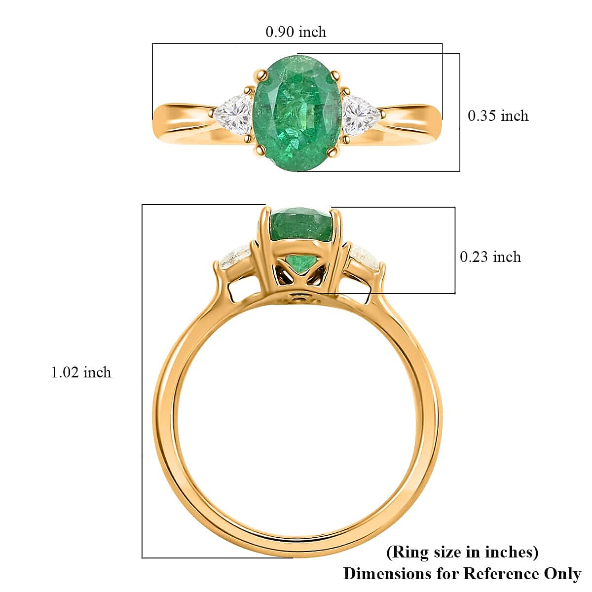 Certified & Appraised Iliana AAA Kagem Zambian Emerald and SI Diamond 1.45 ctw Ring in 18K Yellow Gold (Size 10.0)