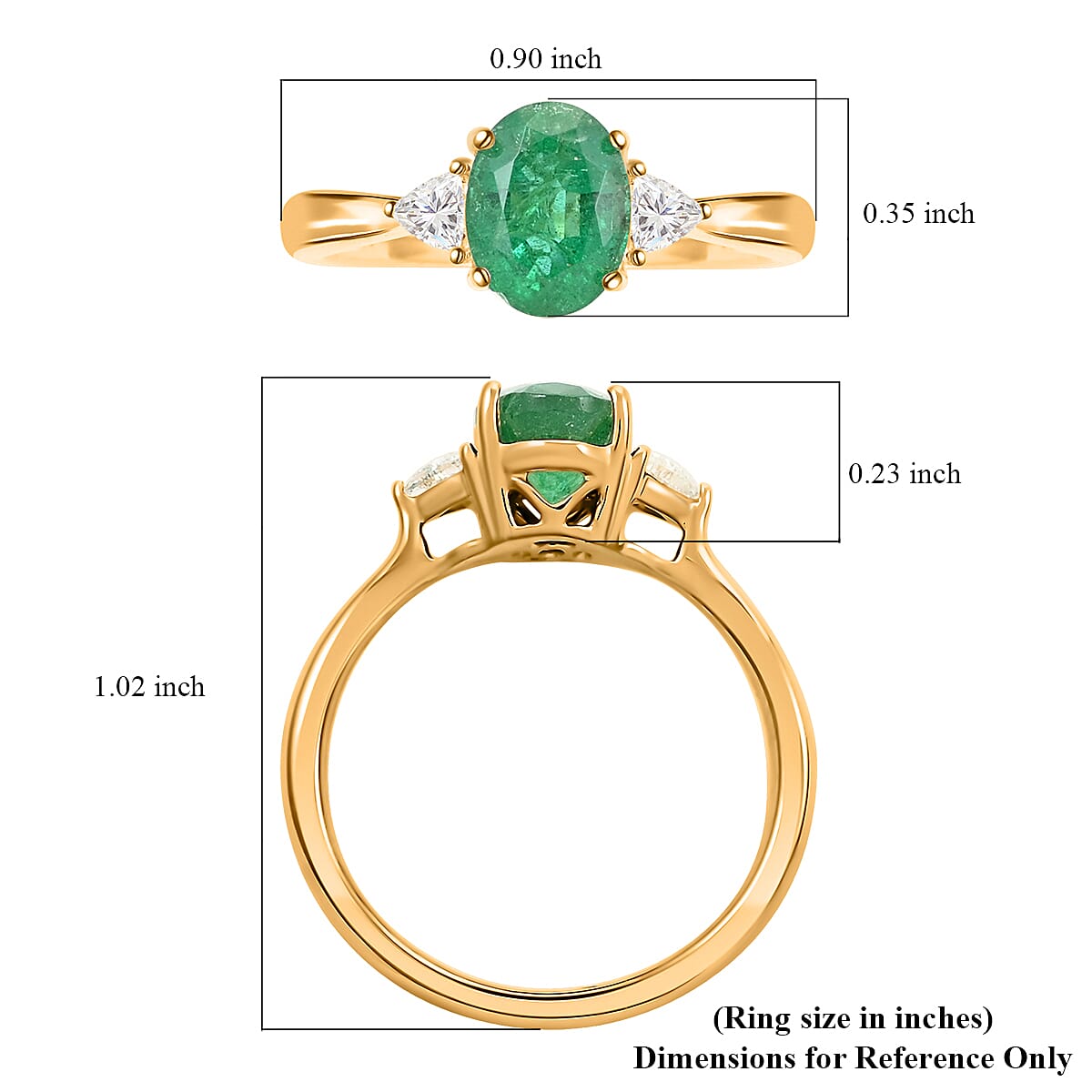Certified & Appraised Iliana AAA Kagem Zambian Emerald and SI Diamond 1.45 ctw Ring in 18K Yellow Gold (Size 6.0)