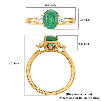 Certified & Appraised Iliana AAA Kagem Zambian Emerald and SI Diamond 1.45 ctw Ring in 18K Yellow Gold (Size 6.0)