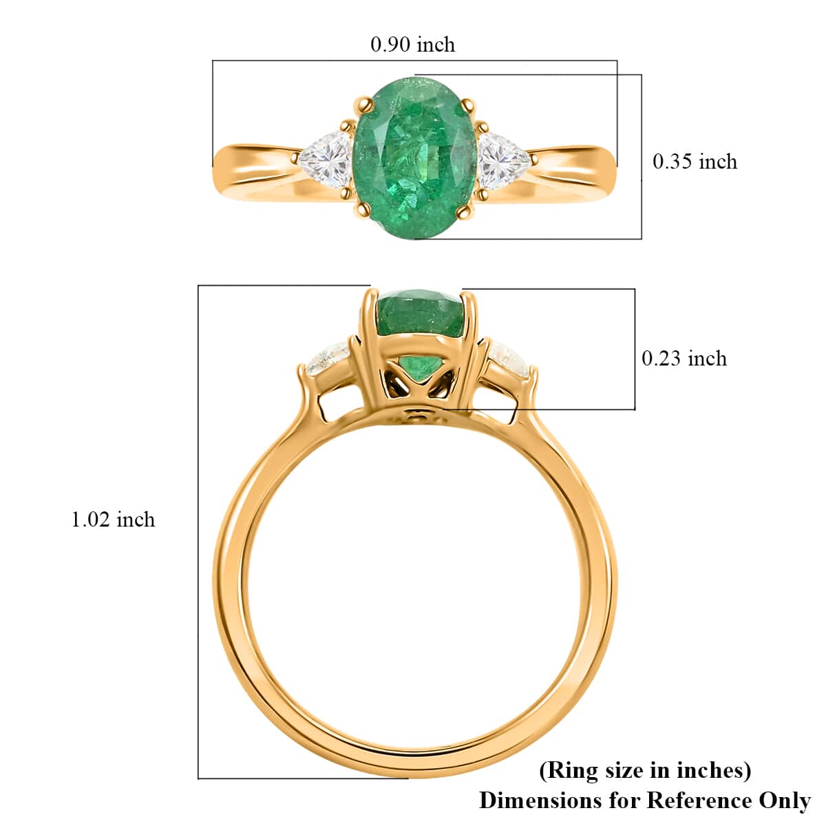 Certified & Appraised Iliana AAA Kagem Zambian Emerald and SI Diamond 1.45 ctw Ring in 18K Yellow Gold (Size 7.0) image number 5