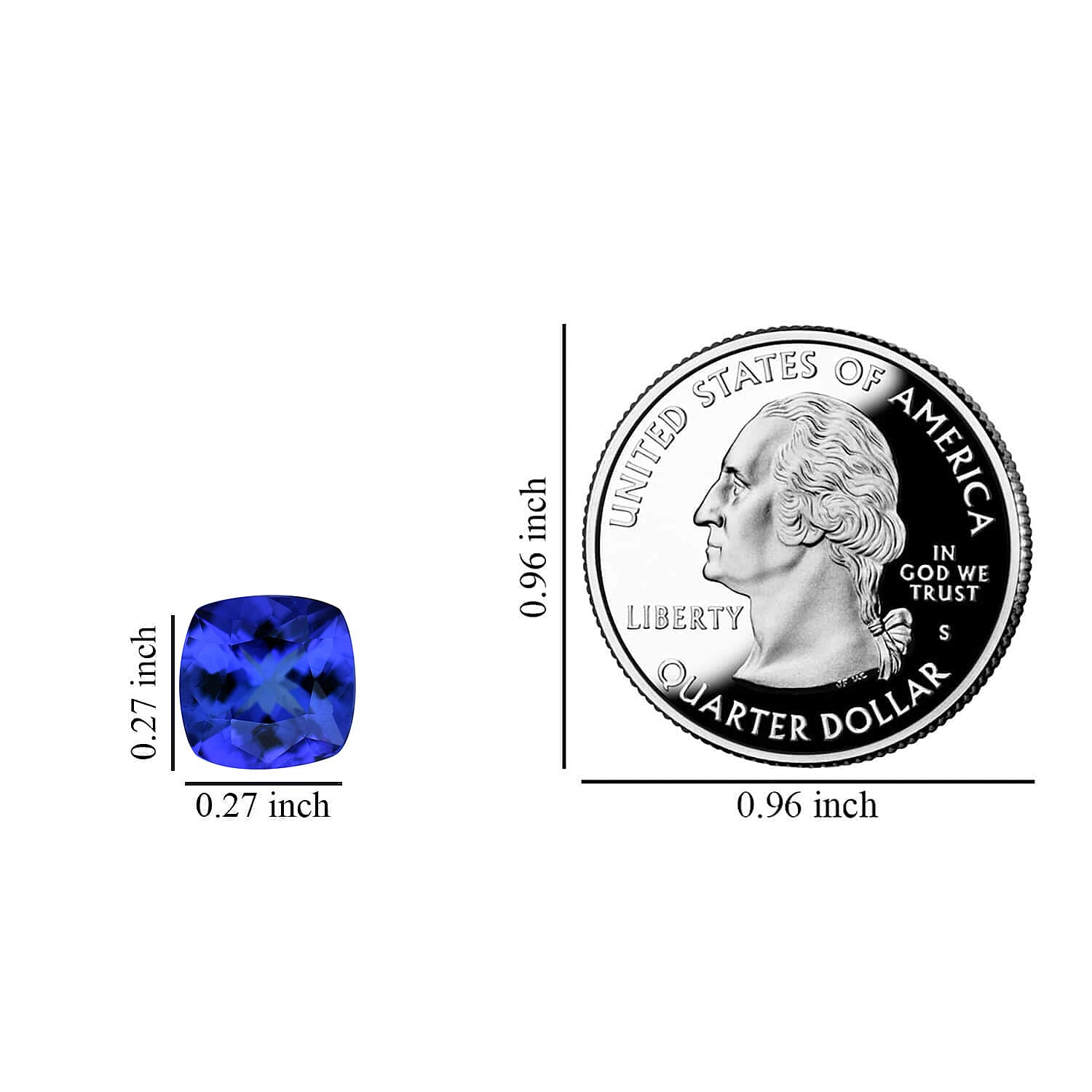 AAAA Tanzanite (Cush 7 mm) 1.60 ctw