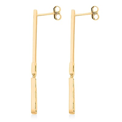 Clarte Black Tie Collection Moissanite and Black Enameled Earrings in Vermeil Yellow Gold Over Sterling Silver 0.80 ctw