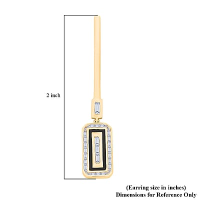 Clarte Black Tie Collection Moissanite and Black Enameled Earrings in Vermeil Yellow Gold Over Sterling Silver 0.80 ctw