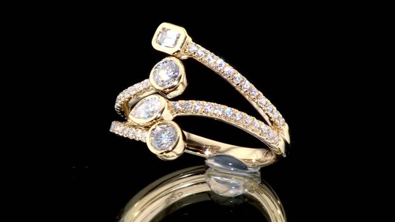 Clarte Celeste Collection Moissanite Ring in Vermeil Yellow Gold Over Sterling Silver (Size 10.0) 0.60 ctw