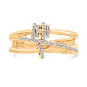 Clarte Lacet Collection Moissanite Ring in Vermeil Yellow Gold Over Sterling Silver (Size 10.0) 0.40 ctw